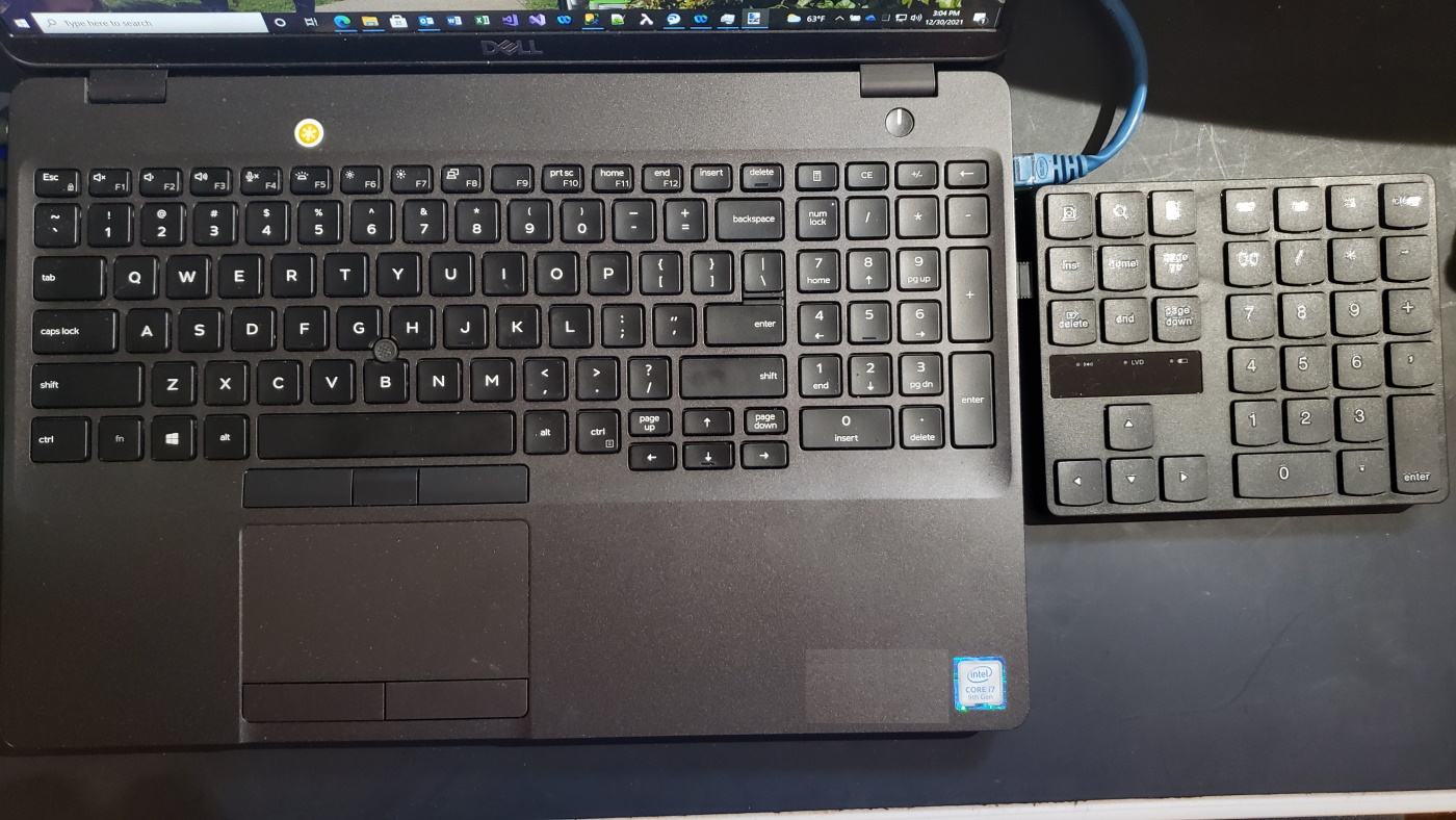 Dell Laptop Keyboard with side-keyboard